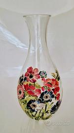 Vaso in vetro decorato a mano