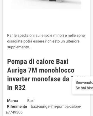 Pompa di calore Baxi Auriga 7M