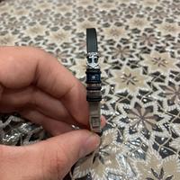 Bracciale stroili uomo acciaio e silicone nero