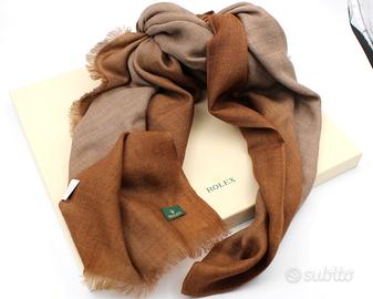 Rolex Sciarpa/Foulard Marrone 100% Lana Originale
