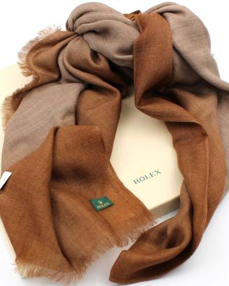 Rolex Sciarpa/Foulard Marrone 100% Lana Originale