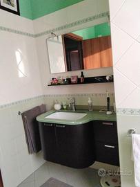 Mobile Bagno color Wengé, Specchio e mensola