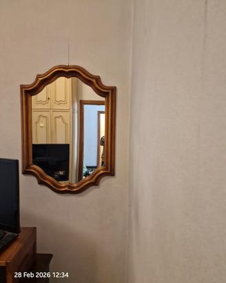 Specchiera Vintage anni 60'/'70 in Legno Dorato