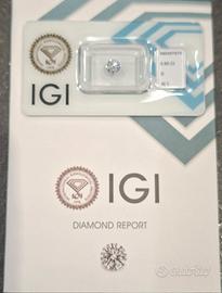 0.80 D SI1 3EX N Diamante NATURALE Certificato IGI