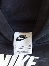 felpa Nike nera con cappuccio ragazza tg xl156-166