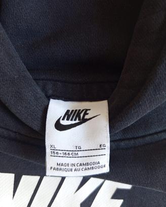 felpa Nike nera con cappuccio ragazza tg xl156-166