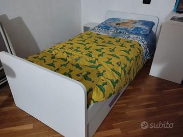 2 letti singoli con cassetti contenitore 