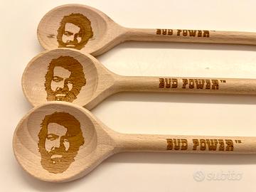 Tris Cucchiai Legno Bud Spencer Nuovi Originali