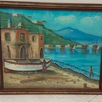 Quadro Marina di Sorrento dipinto a olio su tela.
