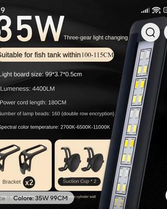 lampada led acquario 100cm