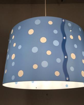 LINEA ZERO - Lampadario Pois D.40 azzurro/bianco