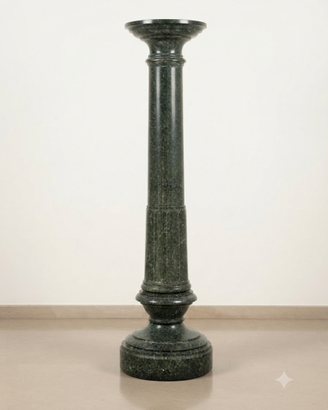 Rara Colonna Classica Scanalata in Marmo Verde Alp