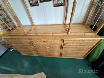 Mobile base credenza vimini bambù