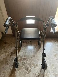 Deambulatore Rollator 4 Ruote con Seduta e Freni