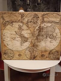 Quadro stampa vintage mappe mondo