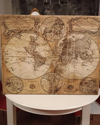 Quadro stampa vintage mappe mondo