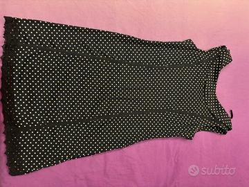 Vestito nero a pois bianchi taglia 46