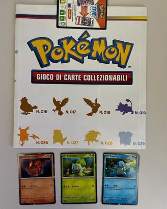 3 Carte Promo Pokemon Starter Set 151 con Poster