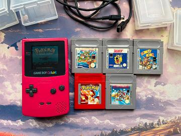 Game Boy Rosa + 6 giochi originali - funzionante