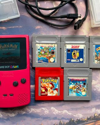 Game Boy Rosa + 6 giochi originali - funzionante