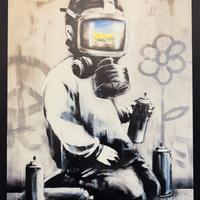 Quadro Banksy "Il ragazzo della maschera antigas"