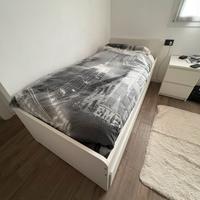 SLÄKT Struttura letto/letto/contenitore, bianco