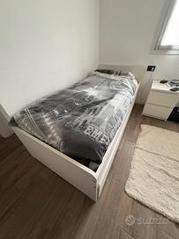 SLÄKT Struttura letto/letto/contenitore, bianco