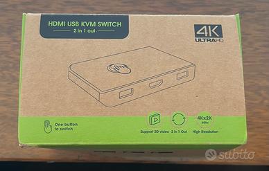 Switch KVM HDMI USB 2 in 1 out 4K Ultra HD - Nuovo
