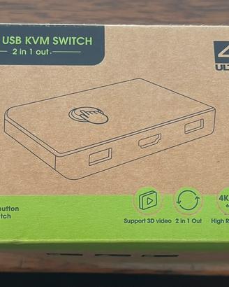 Switch KVM HDMI USB 2 in 1 out 4K Ultra HD - Nuovo