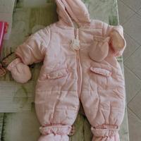 Tuta imbottita per neonata taglia 1-3 mesi