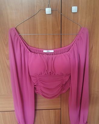 Zuiki top crop fucsia 