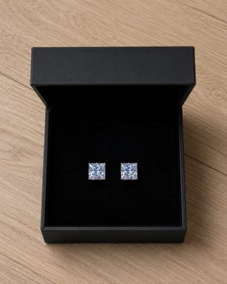 Orecchini Zircone Quadrato