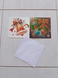 Biglietto Natalizio Diamond Painting Fiocco Oro