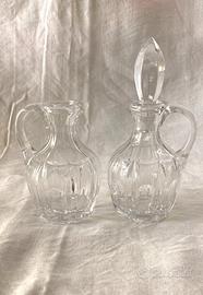 Oliera e acetiera in cristallo vintage