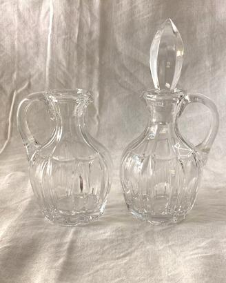 Oliera e acetiera in cristallo vintage