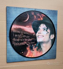 Vinile 33 giri a quadro omaggio a Michael Jackson 