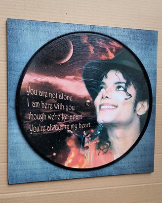 Vinile 33 giri a quadro omaggio a Michael Jackson 