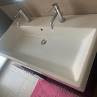 Lavello bagno doppio miscelatore 100x50