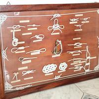 Quadro teca con nodi marinari 65x45