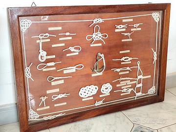 Quadro teca con nodi marinari 65x45