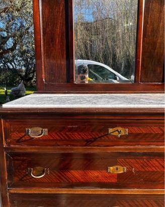 Como antico con specchiera e piano  in marmo