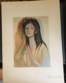 MELARANGELO litografia autentica ritratto donna