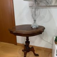 Tavolino da salotto ovale a biscotto in radica