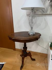 Tavolino da salotto ovale a biscotto in radica