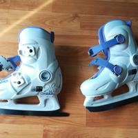 Pattini ghiaccio bambino bianchi/lilla 28-30