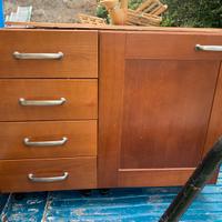 mobile cucina -lavello inox e cassettiera