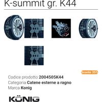 Konig 2004505K44 catene da neve Konig K-summit gr.