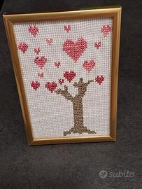 "L'albero dell'amore" ricamo a mano