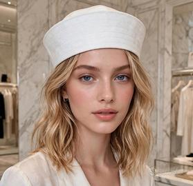 Cappello da Marinaio  Bianco Cotone Jeans 