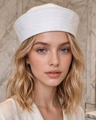 Cappello da Marinaio  Bianco Cotone Jeans 